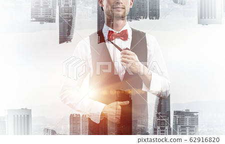 Conceptual image of successful businessman. Conceptual image of successful businessman. 62916820