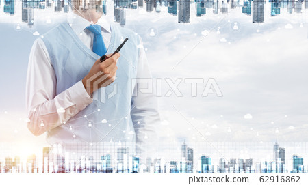 Conceptual image of successful businessman. 62916862