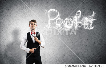 Conceptual image of young businessman. 62916939