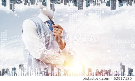 Conceptual image of successful businessman. Conceptual image of successful businessman. 62917120