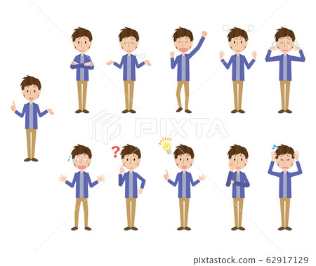 Men Emotions Poses Sets Young 62917129