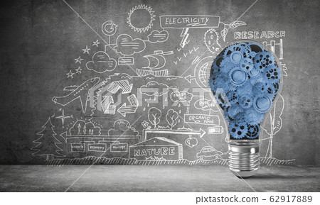 Concept of lightbulb as symbol of new idea. Concept of lightbulb as symbol of new idea. 62917889