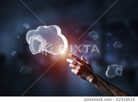 Computer and internet security concept presented by icon cloud. 62918014