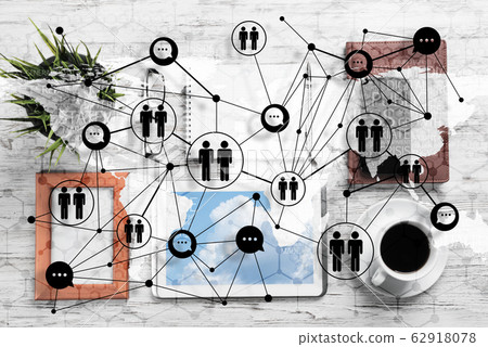Social connection and networking concepts. Social connection and networking concepts. 62918078