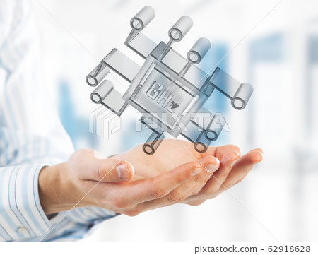 Computing and innovation concept with chip icon. Mixed media Computing and innovation concept with chip icon. Mixed media 62918628