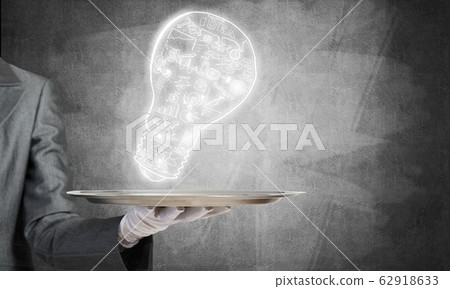 Concept of lightbulb as symbol of new idea. Concept of lightbulb as symbol of new idea. 62918633