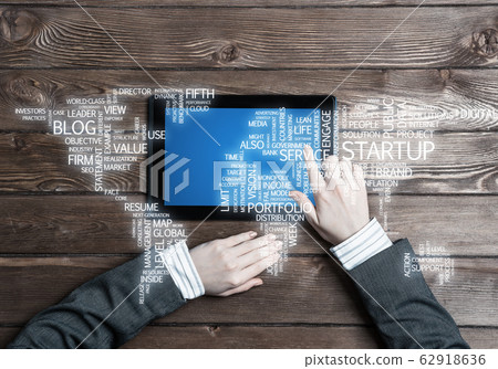 Concept of international business or connection with woman using tablet gadget 62918636