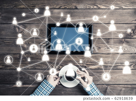 Concept of social communication and networking with social conne Concept of social communication and networking with social conne 62918639