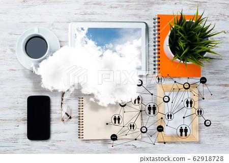 Social communication and global networking concept 62918728