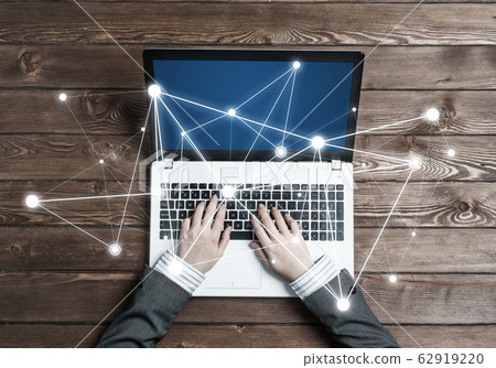 Concept of social connection and networking with social connection lines 62919220