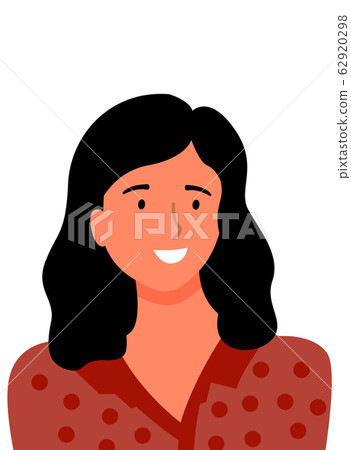 Happy Middle-Age Woman in Brown Dotted Blouse Happy Middle-Age Woman in Brown Dotted Blouse 62920298