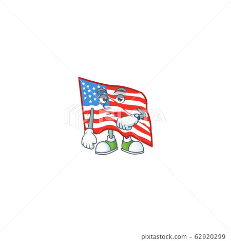 A picture of USA flag on a waiting gesture 62920299