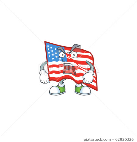 USA flag cartoon character design with angry face USA flag cartoon character design with angry face 62920326