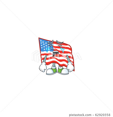A crying USA flag mascot design style A crying USA flag mascot design style 62920358