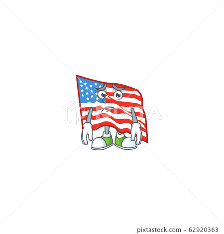 Cartoon character of a USA flag having an afraid face Cartoon character of a USA flag having an afraid face 62920363