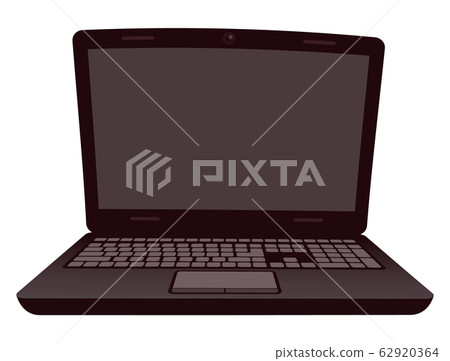 Opened Black Laptop, Personal Computer Vector Opened Black Laptop, Personal Computer Vector 62920364