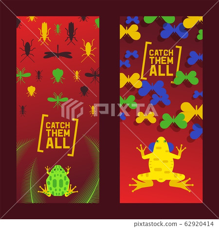 Game design with frog for computer or phone vector illustration, gaming background for application with amphibian animal. 62920414