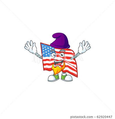 Cute USA flag mascot icon performed as an Elf on the stage 62920447