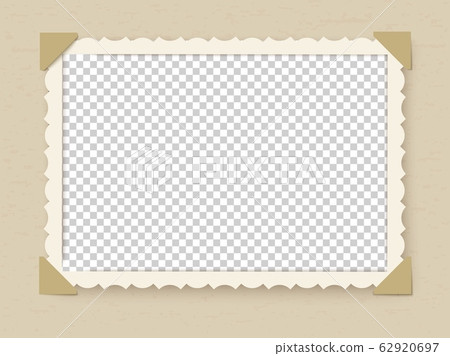 Retro photo frame. Vintage old postcard for album or picture with decoration edges vector template 62920697
