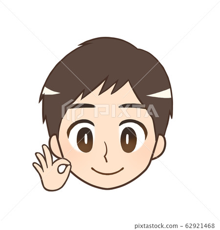 男性面部圖標ok的手勢 62921468