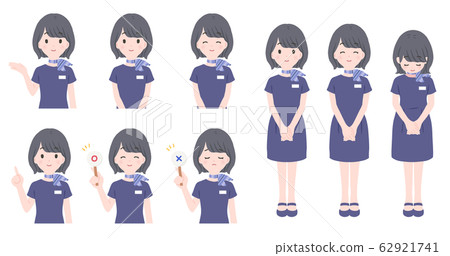 Receptionist woman pose set 62921741