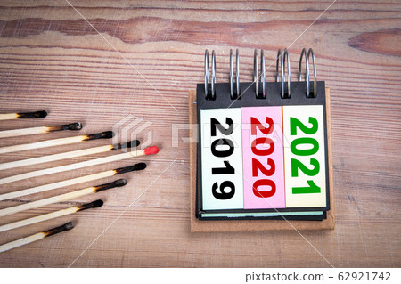 2019 review, 2020 goals, 2021 plans concept. Burned matches  62921742