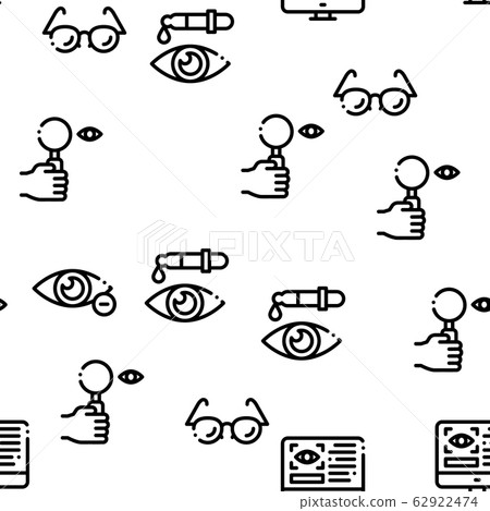 Optometry Medical Aid Seamless Pattern Vector - Stock Illustration ...