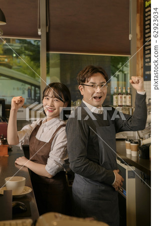 Portrait of young woman and man, part timer and owner 456 Portrait of young woman and man, part timer and owner 456 62923034