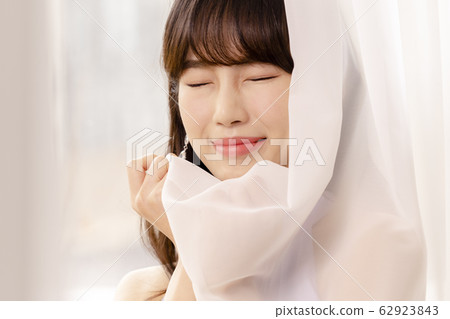 美麗，女人，窗簾 62923843