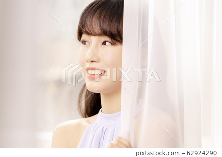 美麗，女人，窗簾 62924290