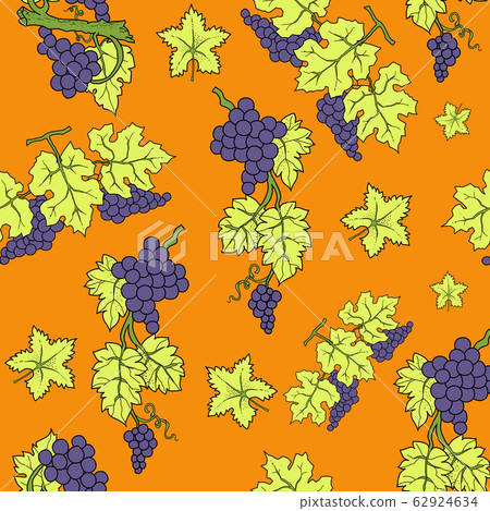 vector seamless pattern with grapes and leaves vector seamless pattern with grapes and leaves 62924634