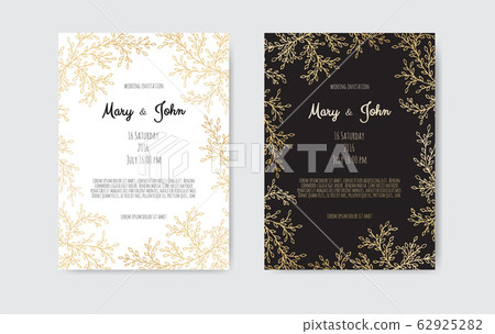 Vector floral design card. Greeting, postcard wedding invite template. 62925282