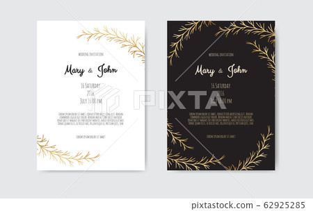 Vector floral design card. Greeting, postcard wedding invite template. 62925285