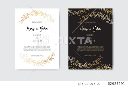 Vector floral design card. Greeting, postcard wedding invite template. Vector floral design card. Greeting, postcard wedding invite template. 62925291