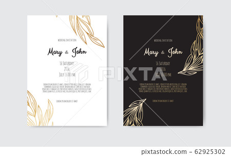 Vector invitation with gold floral elements. Luxury ornament template. greeting card, invitation design background. Vector invitation with gold floral elements. Luxury ornament template. greeting card, invitation design background. 62925302