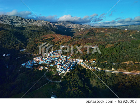 Aerial view Juzcar village, Malaga, Spain Aerial view Juzcar village, Malaga, Spain 62926008