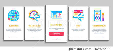 Airline And Airport Onboarding Elements Icons Set Vector Airline And Airport Onboarding Elements Icons Set Vector 62928308