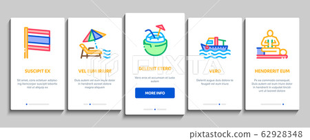 Thailand National Onboarding Elements Icons Set Vector Thailand National Onboarding Elements Icons Set Vector 62928348