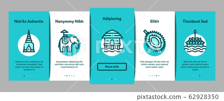 Thailand National Onboarding Elements Icons Set Vector Thailand National Onboarding Elements Icons Set Vector 62928350