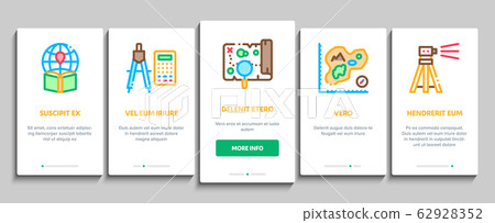 Topography Research Onboarding Elements Icons Set Vector Topography Research Onboarding Elements Icons Set Vector 62928352