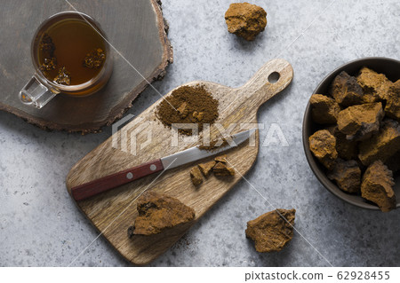 Preparation Chaga mushrooms healthy coffee. 62928455