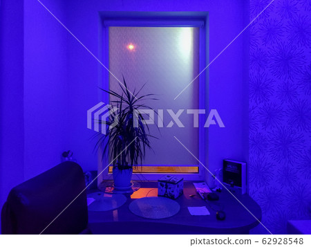 room interior in blue light. workplace at home 62928548