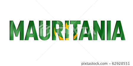 Mauritania flag text font 62928551
