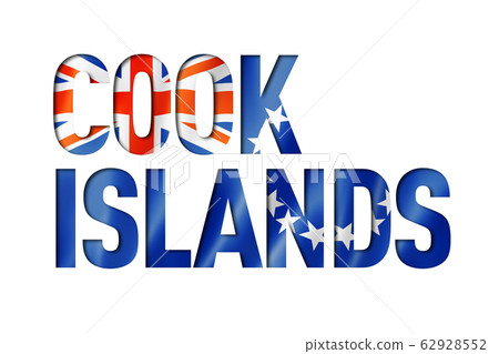 Cook Islands flag text font 62928552