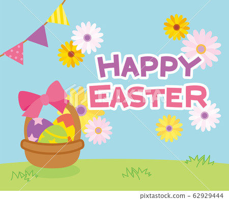 [HAPPY EASTER] Cute Easter egg 300x250 size compatible banner 62929444
