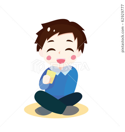 Illustration of a man sitting and drinking a drink Illustration of a man sitting and drinking a drink 62929777