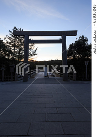 Ise shrine Uji Bridge torii 62930849