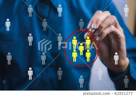 Teamwork or focus niche marketing concept.  62931277