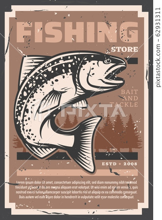 Fishing store, salmon fish catch tackles and lures Fishing store, salmon fish catch tackles and lures 62931311