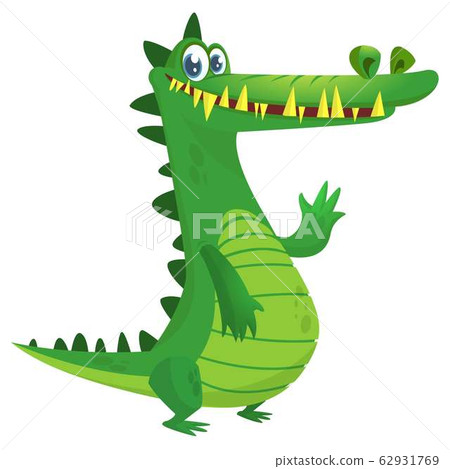 Cute cartoon crocodile. Vector  illustration 62931769